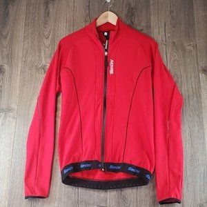 Santini H21 Acquazero Water Resistant Long Sleeve Jersey‎ Red Men's Large